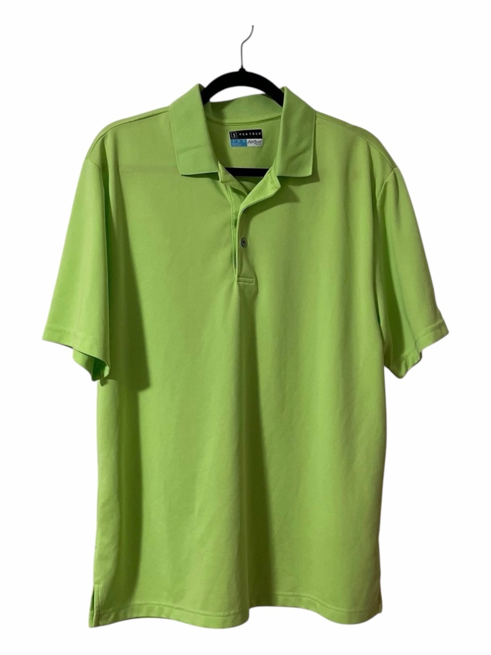 PGA Tour Men’s Golf Polo Airflux Size Large NWOT Breathable Outdoor Preppy Green